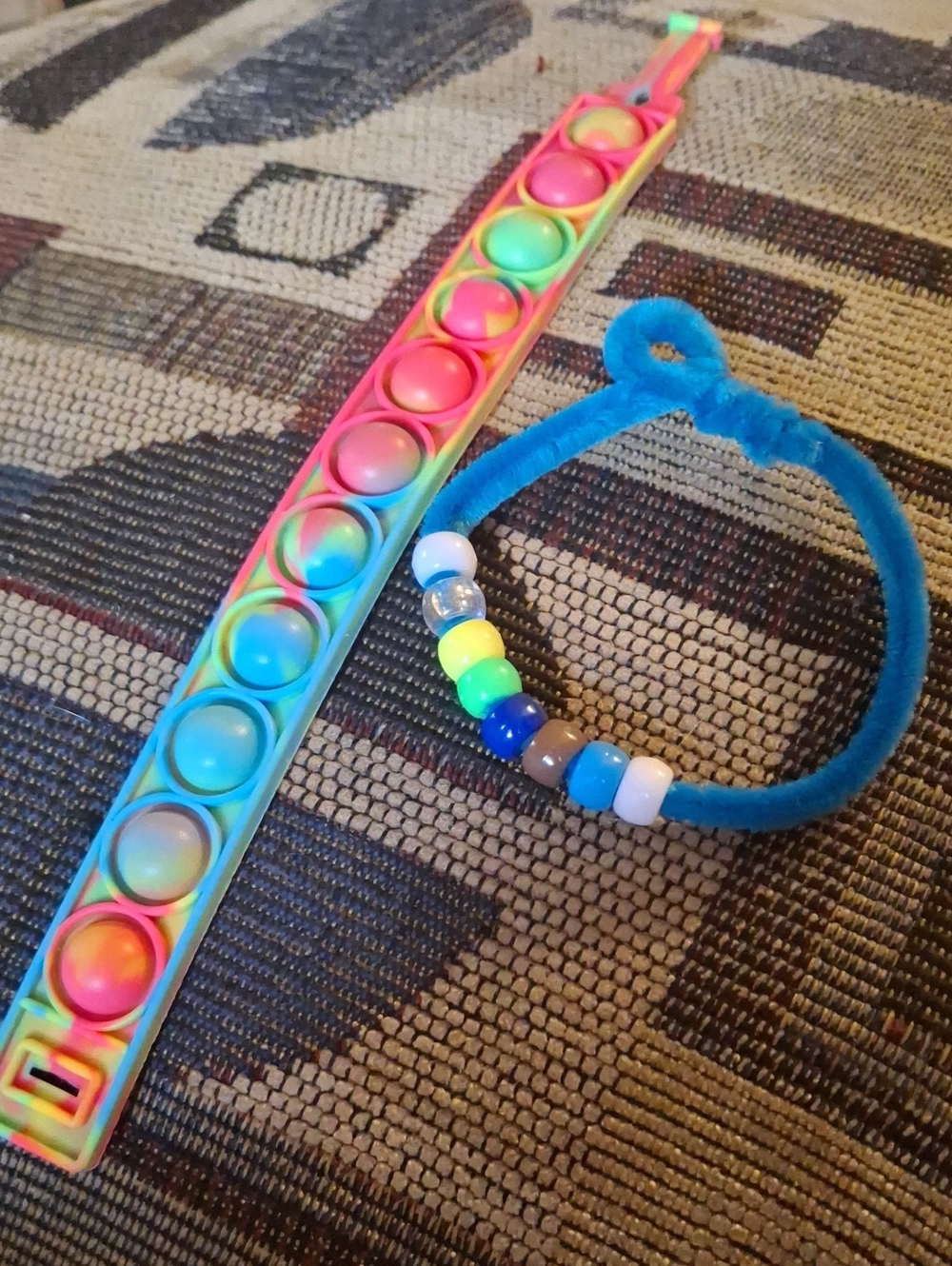 Rainbow Pop-It Fidget Bracelet Set